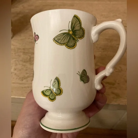 Crown Staffordshire England Vibrant Butterfly Moth Footed Mugs Easter Irish ☘️🦋 - Picture 8 of 8